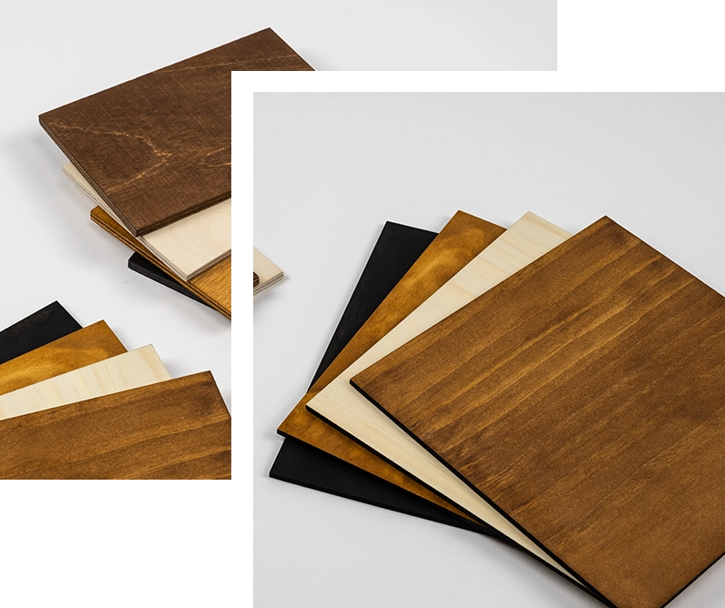 Tonalidades de madeira disponíveis